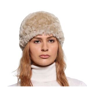 NWT NEW POLOGEORGIS Shearling Scully Hat Sesame ONE SIZE